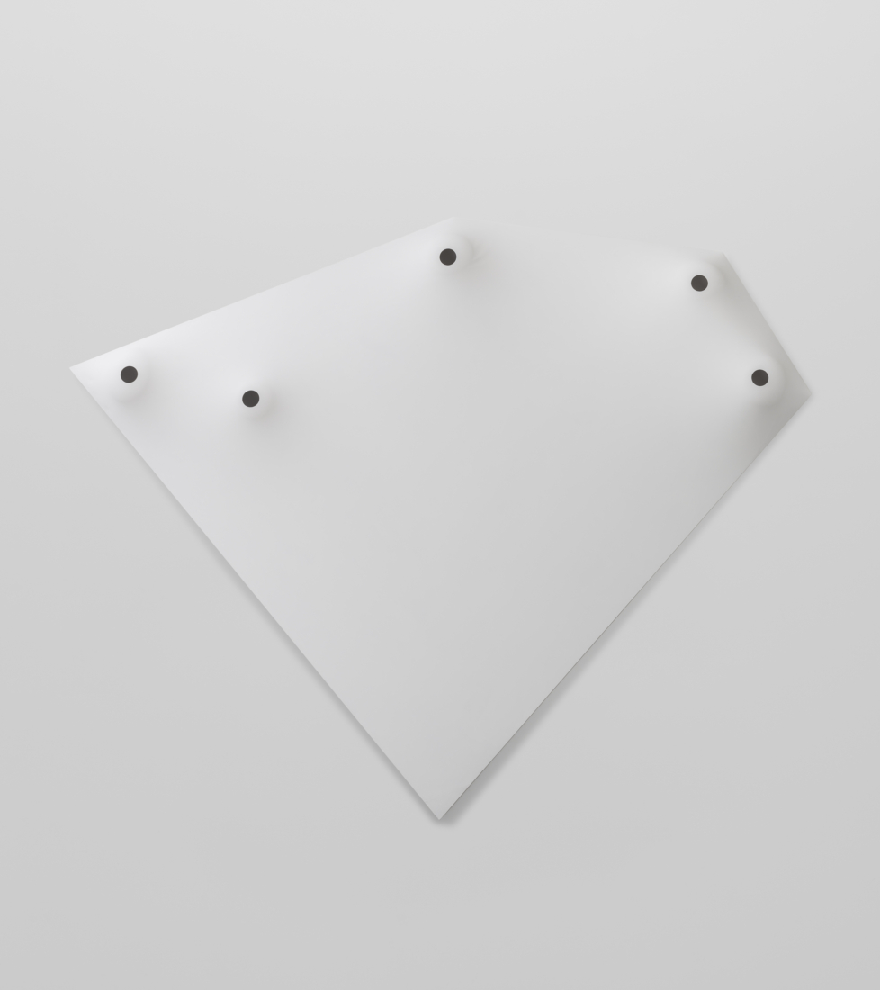 《白のセレモニー - HOLES》アクリル、綿布、プラスチック型|255.3 x 316.5 x 18 cm|1966/2014|撮影: 表恒匡